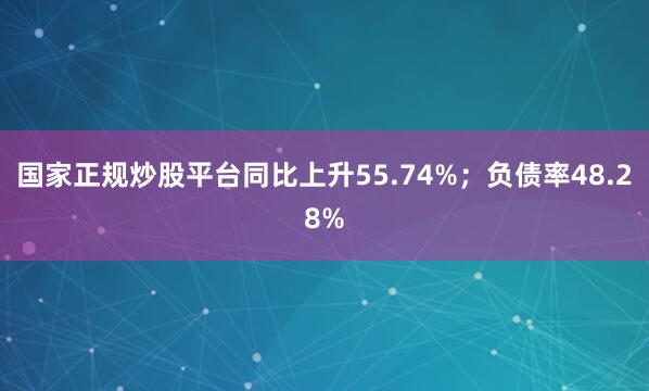 国家正规炒股平台同比上升55.74%；负债率48.28%